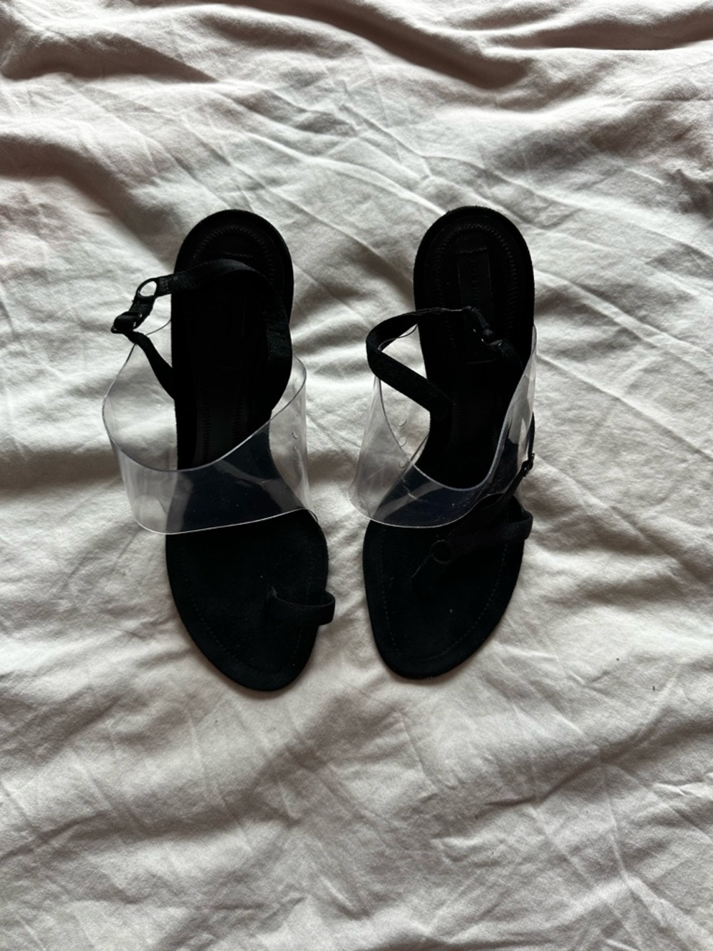 Alexander Wang PVC Slingback Sandal Heels Black Clear Strap EU 36.5